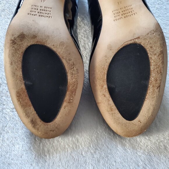 Anyi Lu Emily Black Patent Leather Round Toe Pumps size 41 - Picture 14 of 15